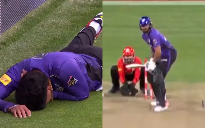 Nikhil Chaudhary suffers bizarre shoulder injury, shocks everyone with return to bat in BBL15