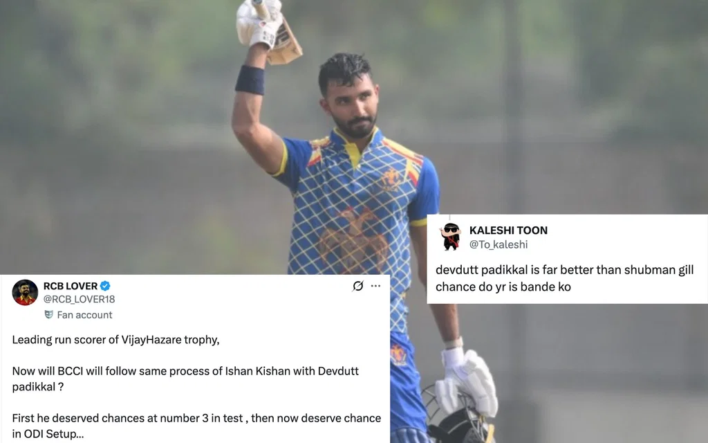 Fans support Devdutt Padikkal [Source: @ImTanujSingh, @RCB_LOVER18, @To_kaleshi/X.com]