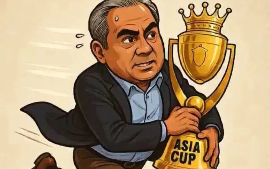 ‘Trophy chor’ Mohsin Naqvi [Source: @IB_INDIA_/X.com]