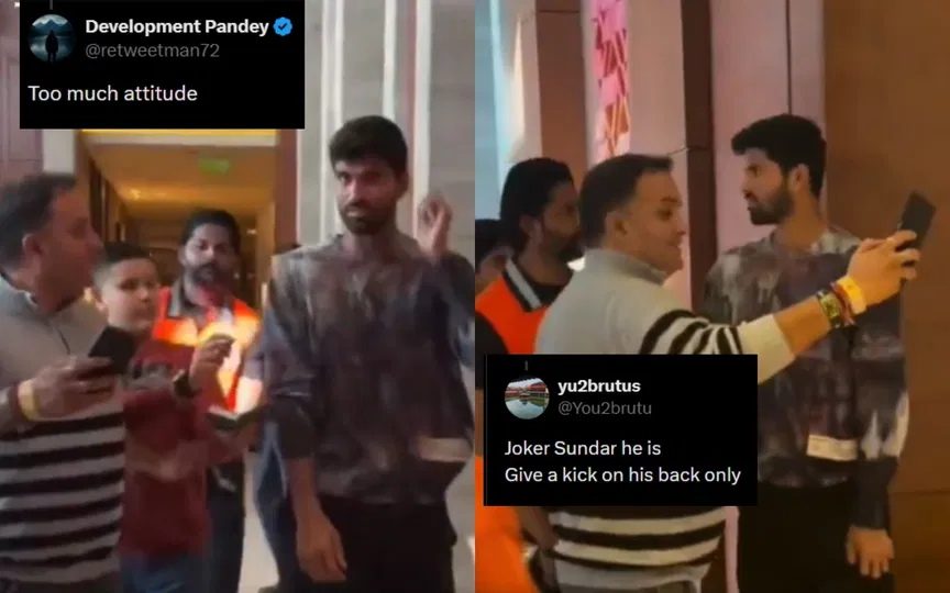 “Too much attitude…”- Washington Sundar under fire from Indian cricket fans on viral video
