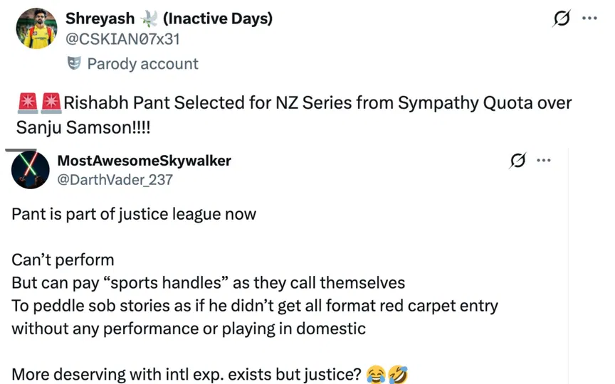 Fan tweets [Source: @CSKIAN07x31, @DarthVader_237/X.com]