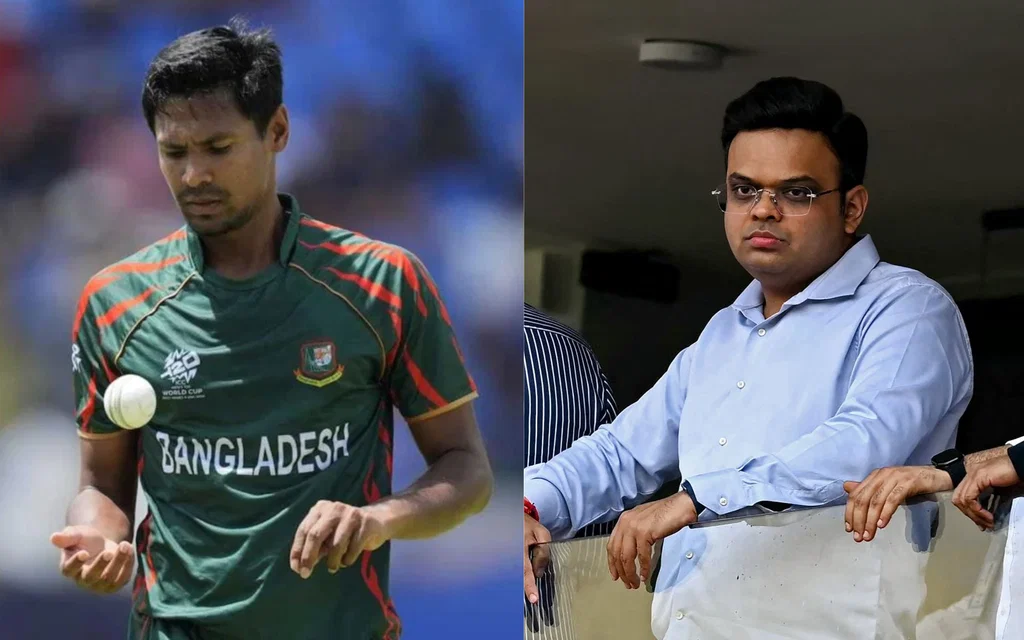 Mustafizur Rahman and Jay Shah (Source: AFP)