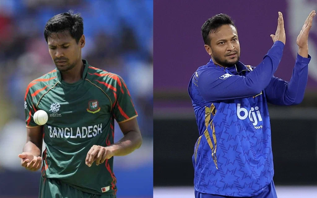 Mustafizur Rahman and Shakib Al Hasan (Source: @raisul_rifat88,X.COM)