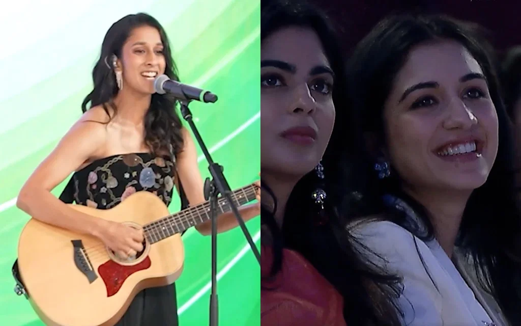 Jemimah Rodrigues shows off her singing talent [Source: @mipaltan/X.com]