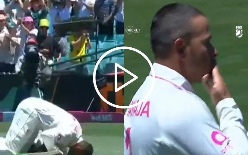 Watch- Usman Khawaja makes his last walk political, performs 'Sajda' after last innings Watch- Usman Khawaja makes his last walk political, performs 'Sajda' after last innings