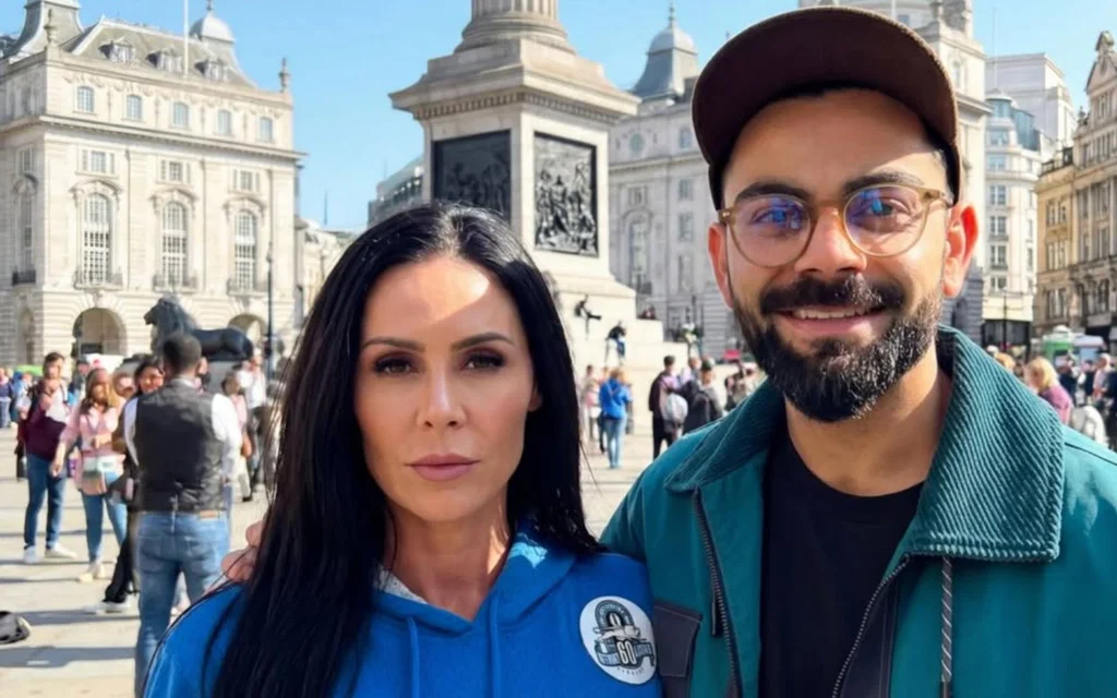 Kendra Lust with Virat Kohli. Image Credits: X