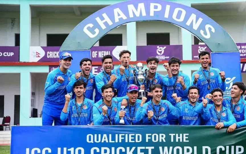 अफ़ग़ानिस्तान अंडर-19 टीम (Source: @acb_190,x.com)