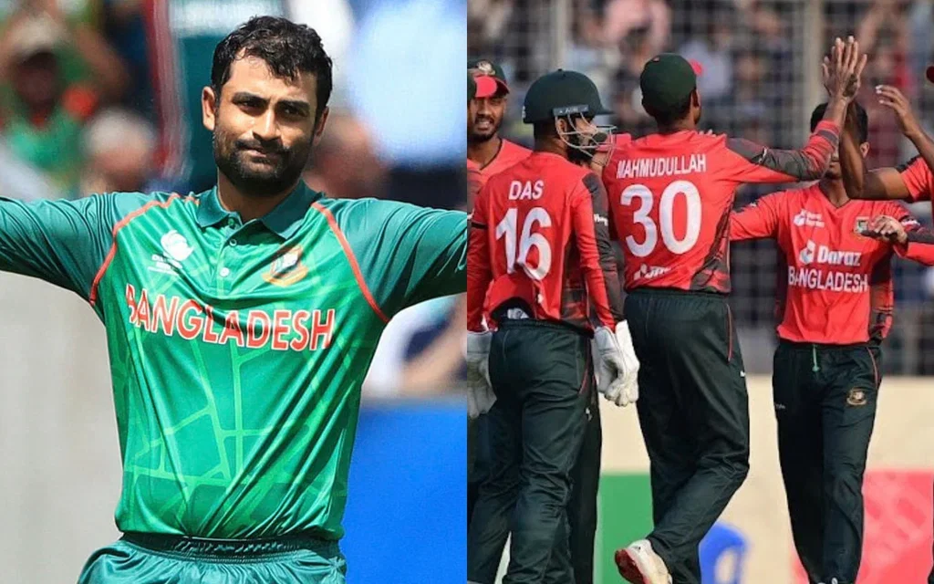 Tamim Iqbal and Bangladesh players [Source: @forexrafazone, @FlashCric/x]