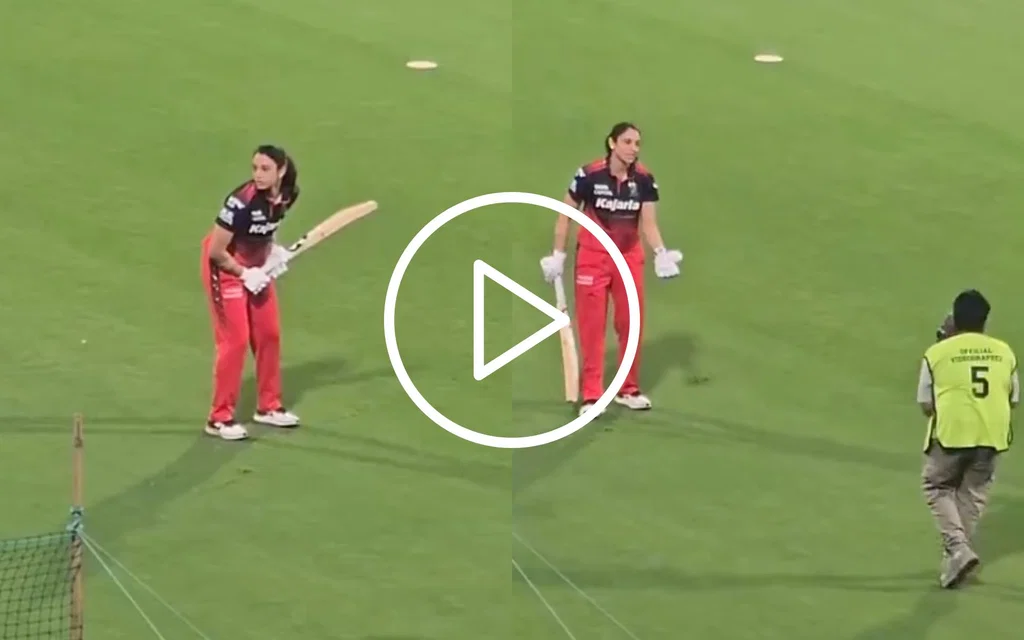 Smriti Mandhana irriated by WPL cameraman [Source: @RCBtweetzz/X.com]