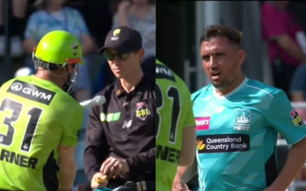 David Warner and Zaman Khan in BBL 2025-26 [Source: @BBL, @Cricbyusman/x]