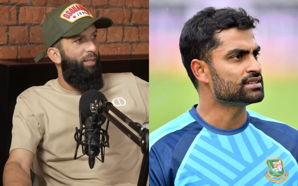Moeen Ali and Tamim Iqbal [Source: khwaja_sarnama/X]