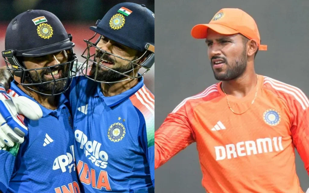 Rohit Sharma, Virat Kohli and Dhruv Jurel [Source: @ICC, @IMManu_18/x]