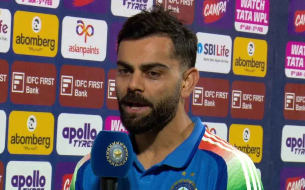 Virat Kohli speaking after the match [Source: @wokenupkohli/X]