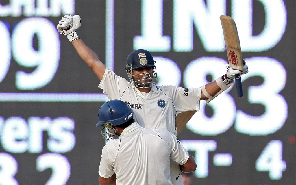 Sachin Tendulkar in Chennai Test against England, 2008 (Source: AFP)&nbsp;