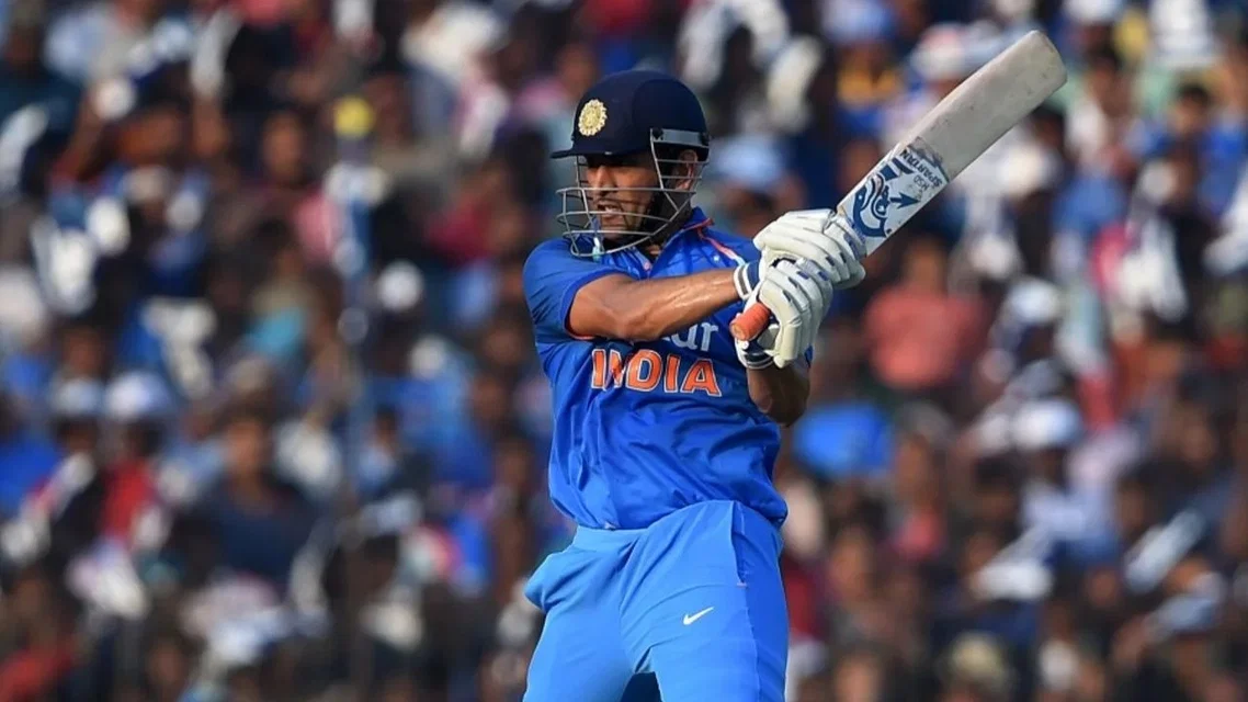 MS Dhoni in Cuttack ODI against England, 2017 (Source: AFP)&nbsp;