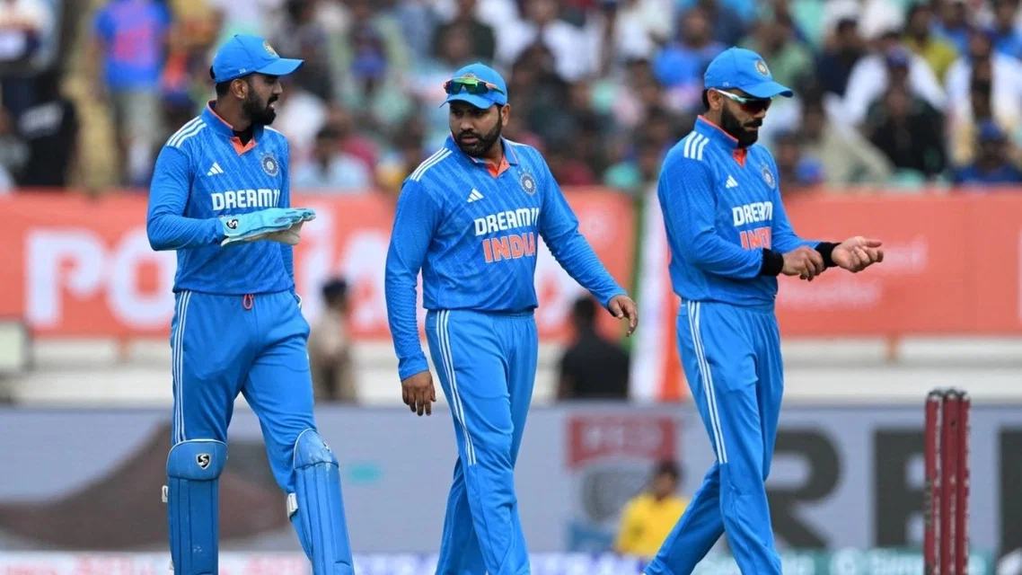 Virat Kohli, Rohit Sharma, and KL Rahul - (Source: AFP)