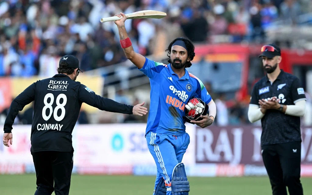 KL Rahul scored 112*(92) vs NZ [Source: AFP Photos]