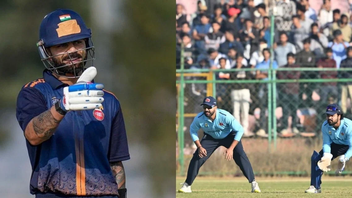 Domestic youngsters in awe of Rohit-Kohli's presence in VHT (Source: @ImTanujSingh/x.com)