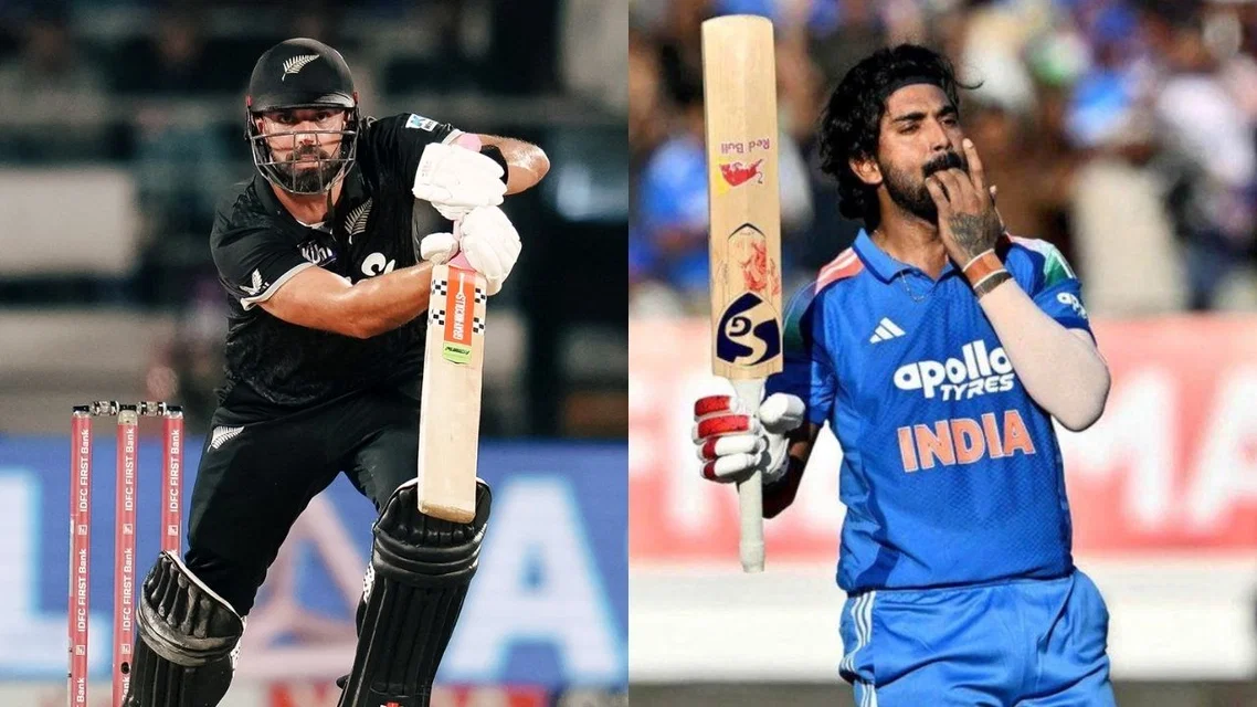 Daryl Mitchell and KL Rahul in the IND vs NZ 2nd ODI [Source: BLACKCAPS/X]