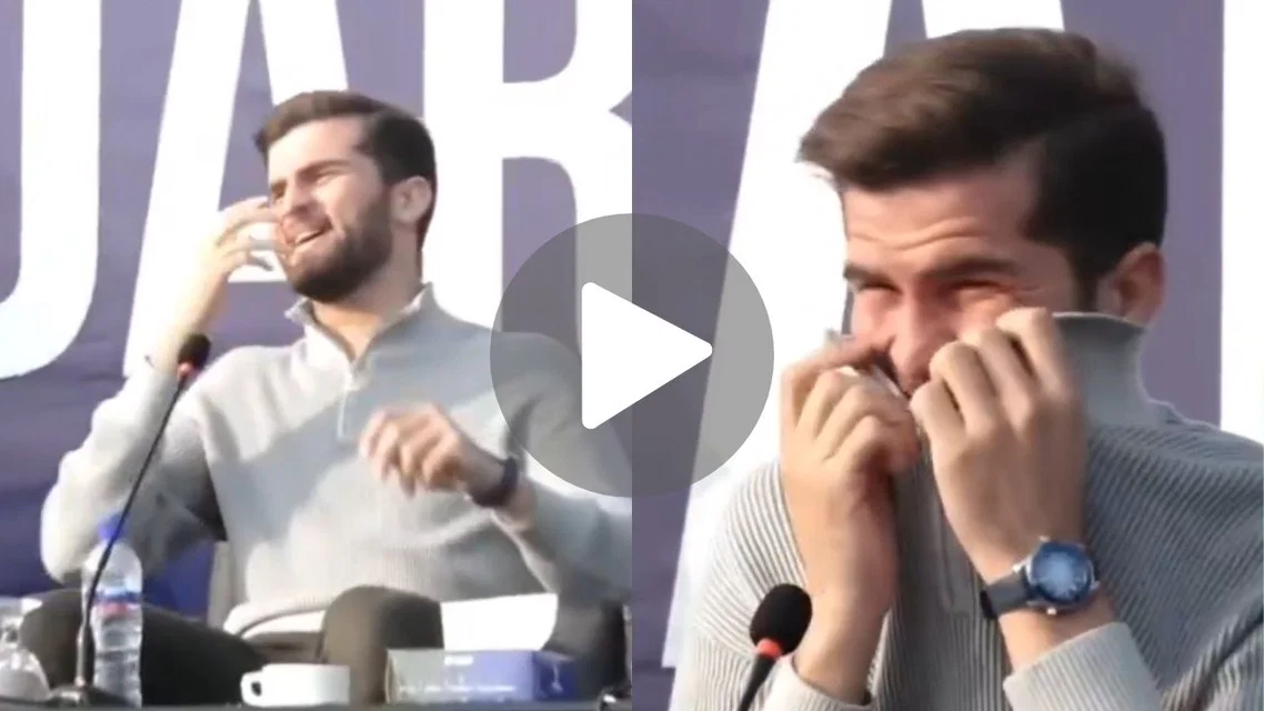 Shaheen Afridi laughs during a PSL 2026 event&nbsp; [Source: @Khelshel/X]