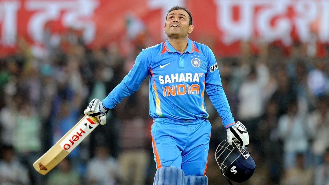 Virender Sehwag in Gwalior ODI against West Indies (Source: AFP)&nbsp;