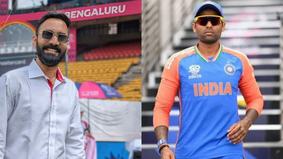 दिनेश कार्तिक और सूर्या (source: @DineshKarthik/x.com, @mufaddal_vohra/x.com)