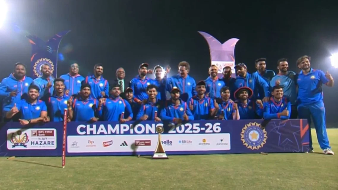 Vidarbha won their first Vijay Hazare Trophy in 2025/26 [Source: JioHotstar]