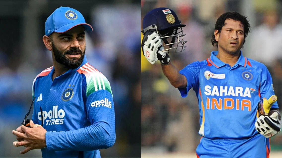 Virat Kohli (L) and Sachin Tendulkar (R) (Source: AFP)
