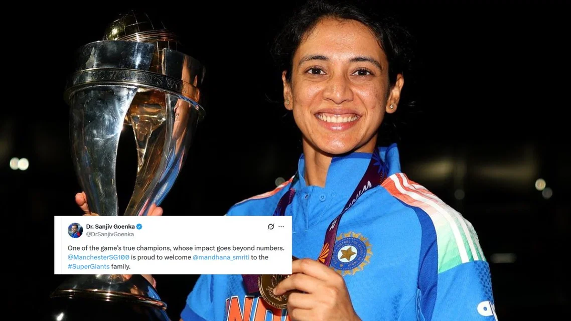 Sanjiv Goenka welcomes Mandhana (Source: @Cules651/x.com)