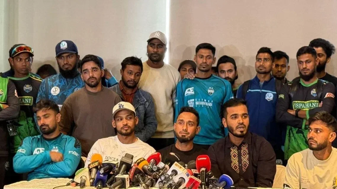 Bangladesh players at conference (Source:X)