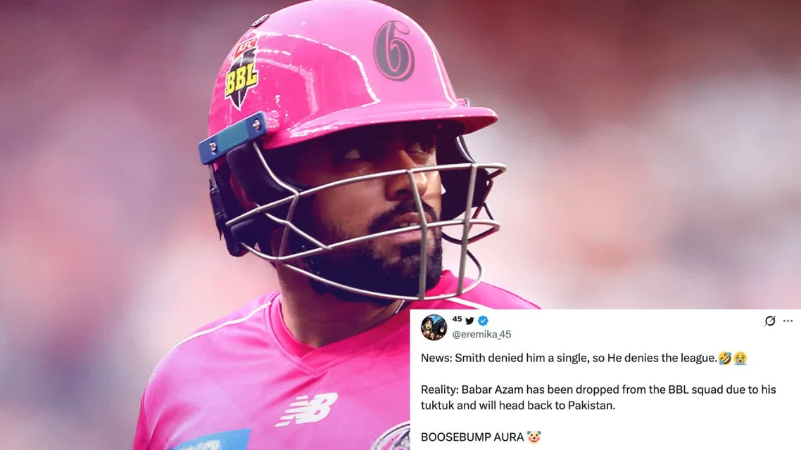 Babar Azam roasted on internet after BBL exit [Source: @BBL, @eremika_45/X.com]