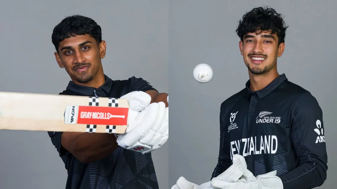 Snehith Reddy and Aryan Mann. [Source - @icc/x]