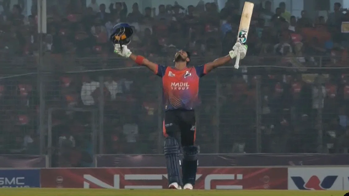 Tanzid Hasan scored 100(62) in BPL Final [Source: Fancode]