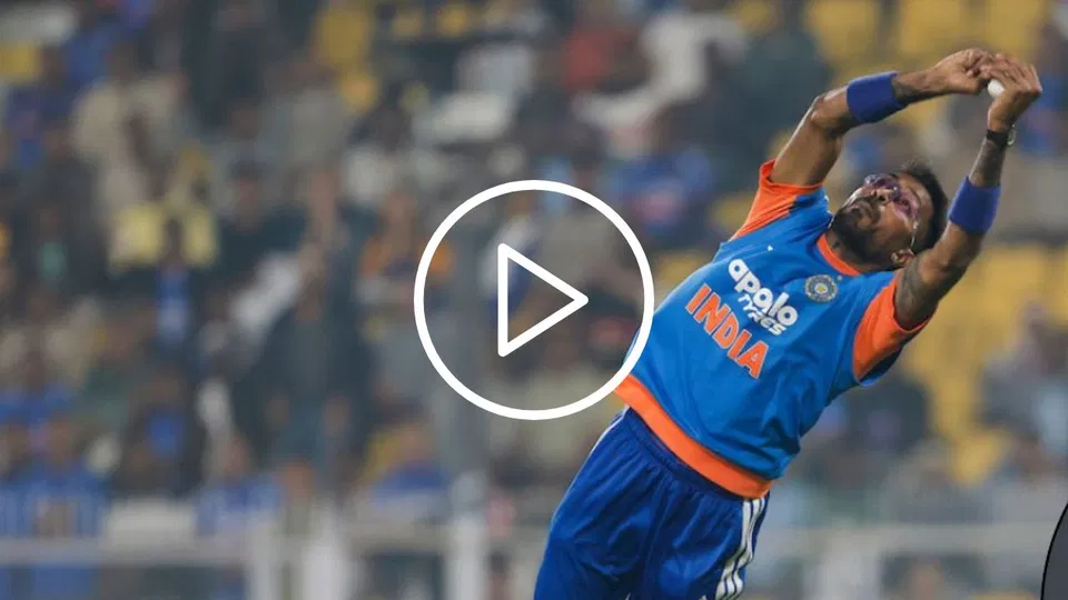 Watch- Hardik Pandya's flying effort stuns Conway; Harshit Rana ...