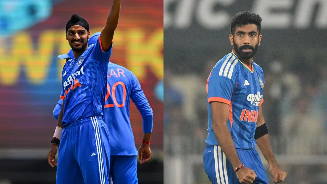 Arshdeep Singh (L) and Jasprit Bumrah (R) (Source: AFP)