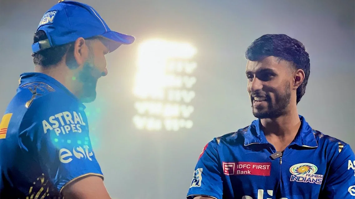 Rohit Sharma and Tilak Varma [Source: @LoyalSachinFan/x]