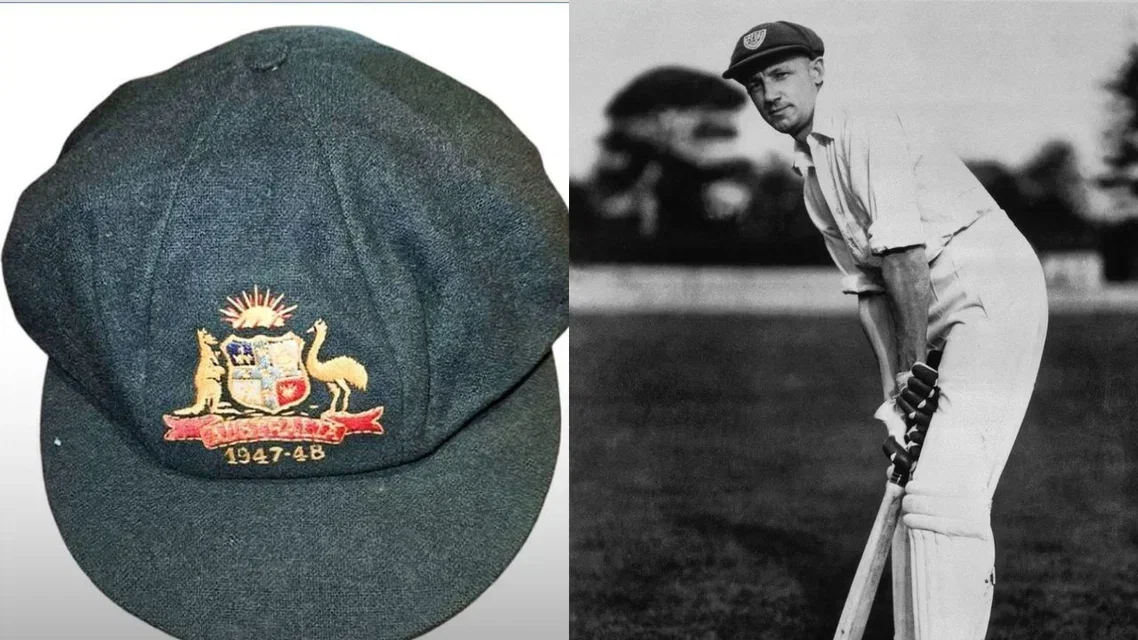 Bradman's Test Cap secures heavy bid (Source: @JeetBuzz_Sports/x.com, @KKRiders/x.com)
