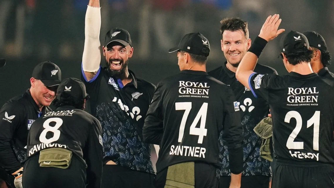 New Zealand beat India in 4th T20I. [Source - @blackcaps/x]