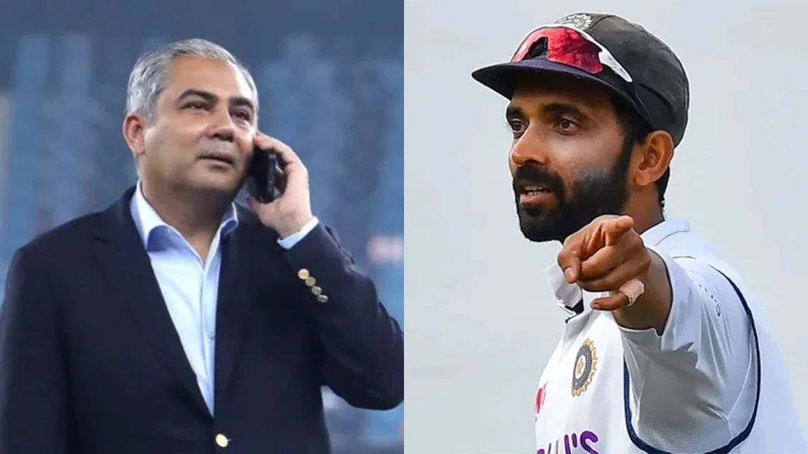 Mohsin Naqvi Ajinkya Rahane. Image Credits: X