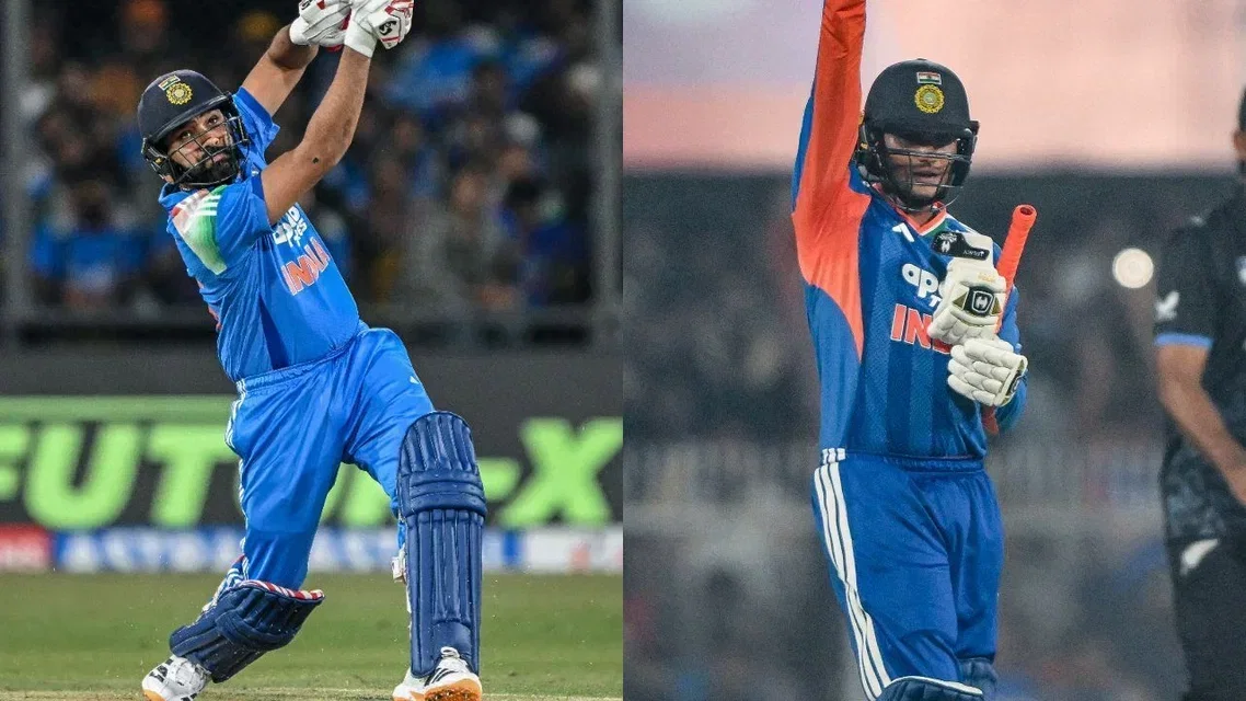 Rohit Sharma (L) and Abhishek Sharma (R) (Source: AFP)