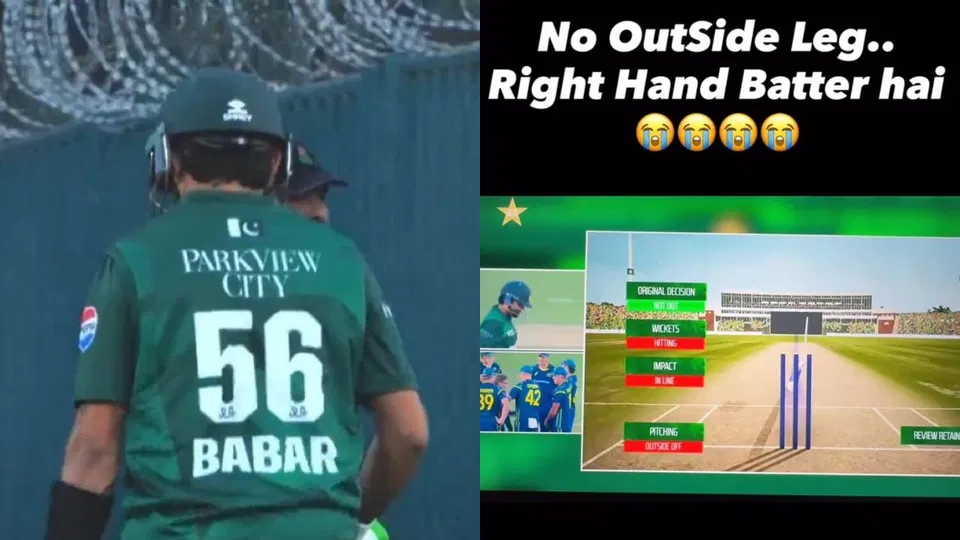 बाबर आजम के आउट होने पर कमेंट्री पैनल में हंसी का माहौल छा गया [स्रोत: @Tejashyyyyy/x]