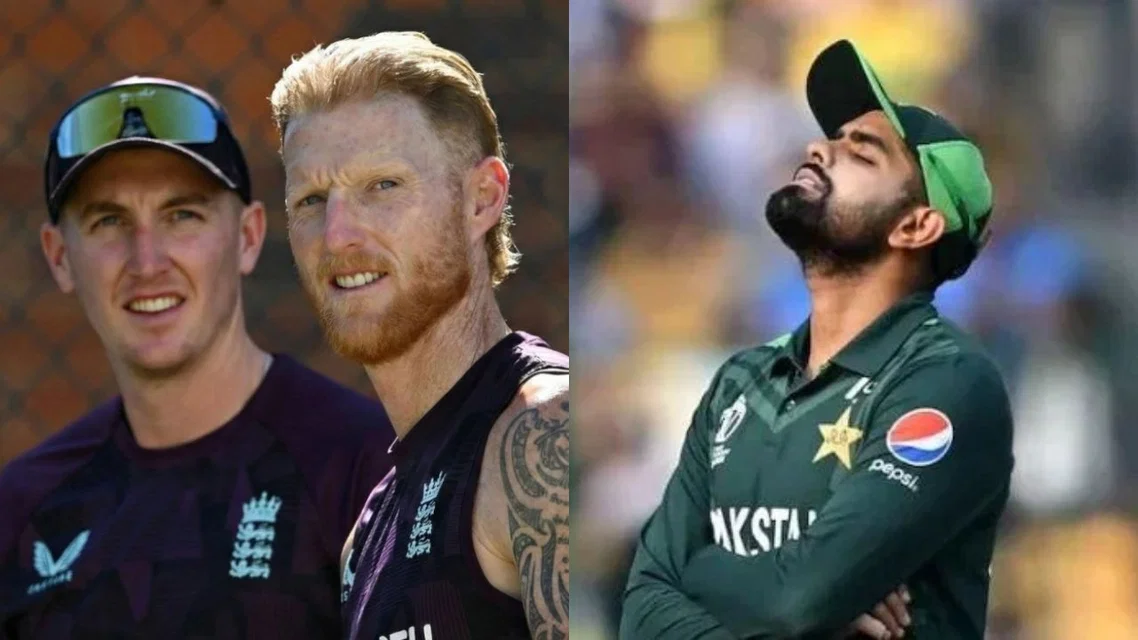 Harry Brook Ben Stokes Babar Azam. Image Credits: X