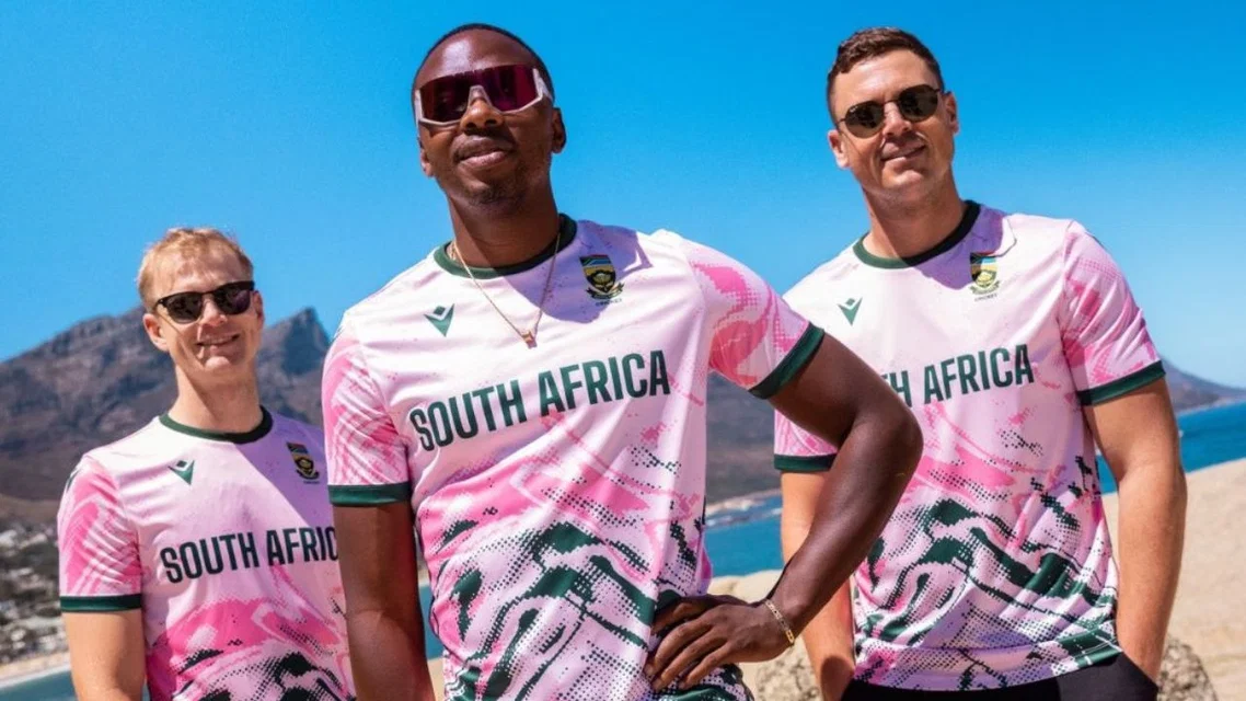 South Africa to wear pink jersey vs WI in third T20I [Source: @mufaddal_vohra/x]