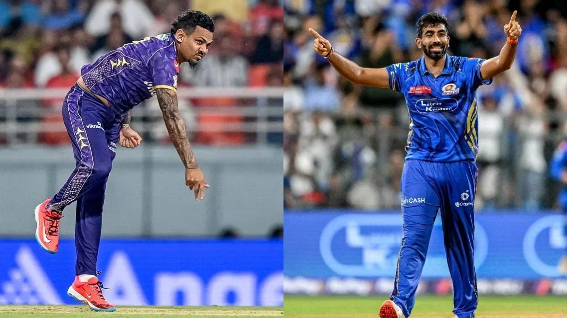 Sunil Narine (L) and Jasprit Bumrah (R) (Source: AFP)
