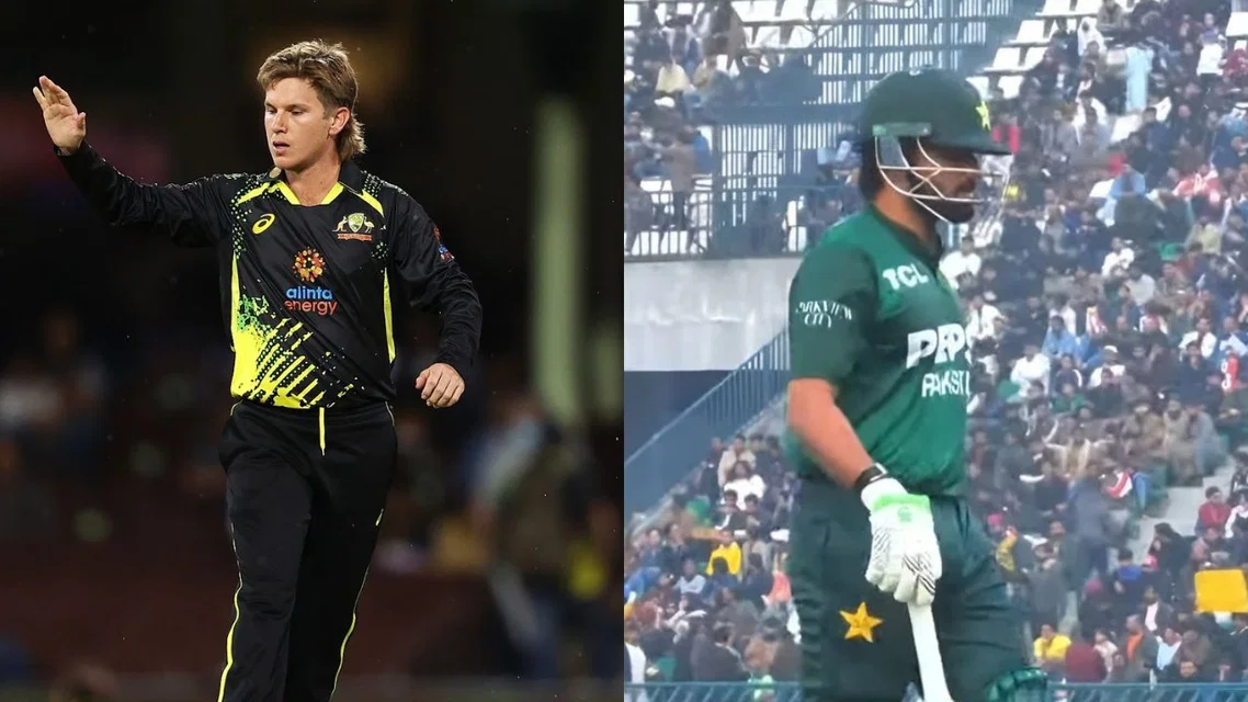 Adam Zampa dismisses Babar Azam for fifth time (Source: @ICC/x.com, @CricketCentrl/x.com)