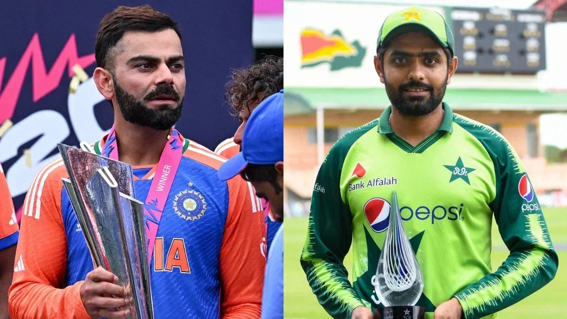 Virat Kohli (L) and Babar Azam (R) (Source: AFP)