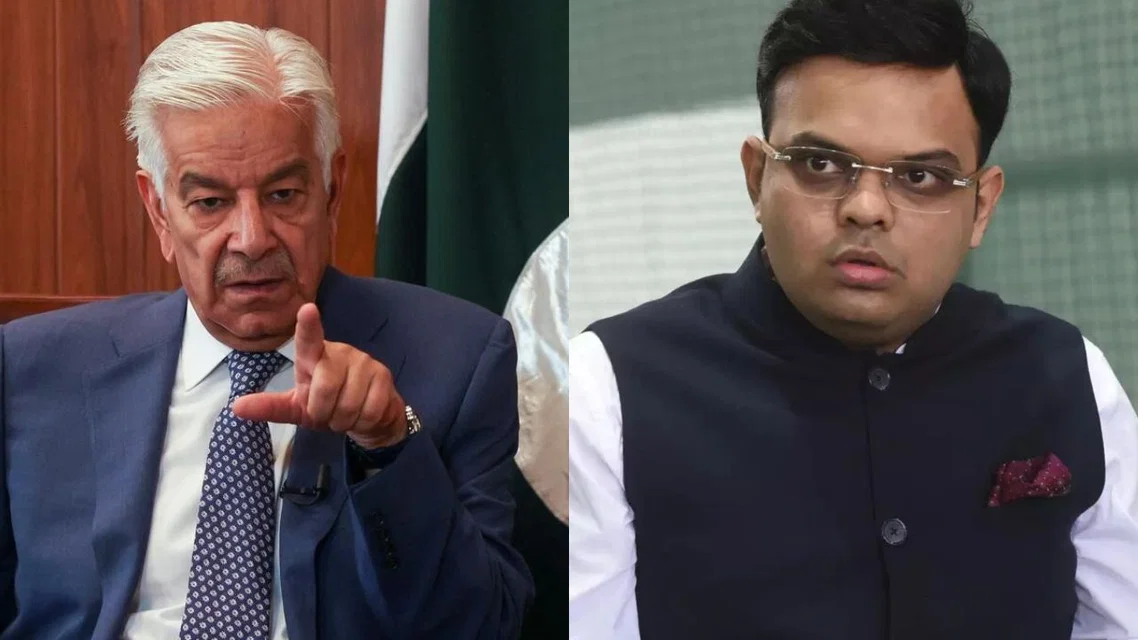 Khawaja Asif Jay Shah for ICC. Image Credits: X