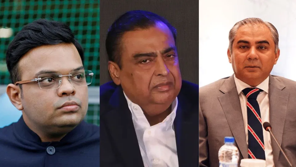 जय शाह, मुकेश अंबानी, मोहसिन नक़वी [X]