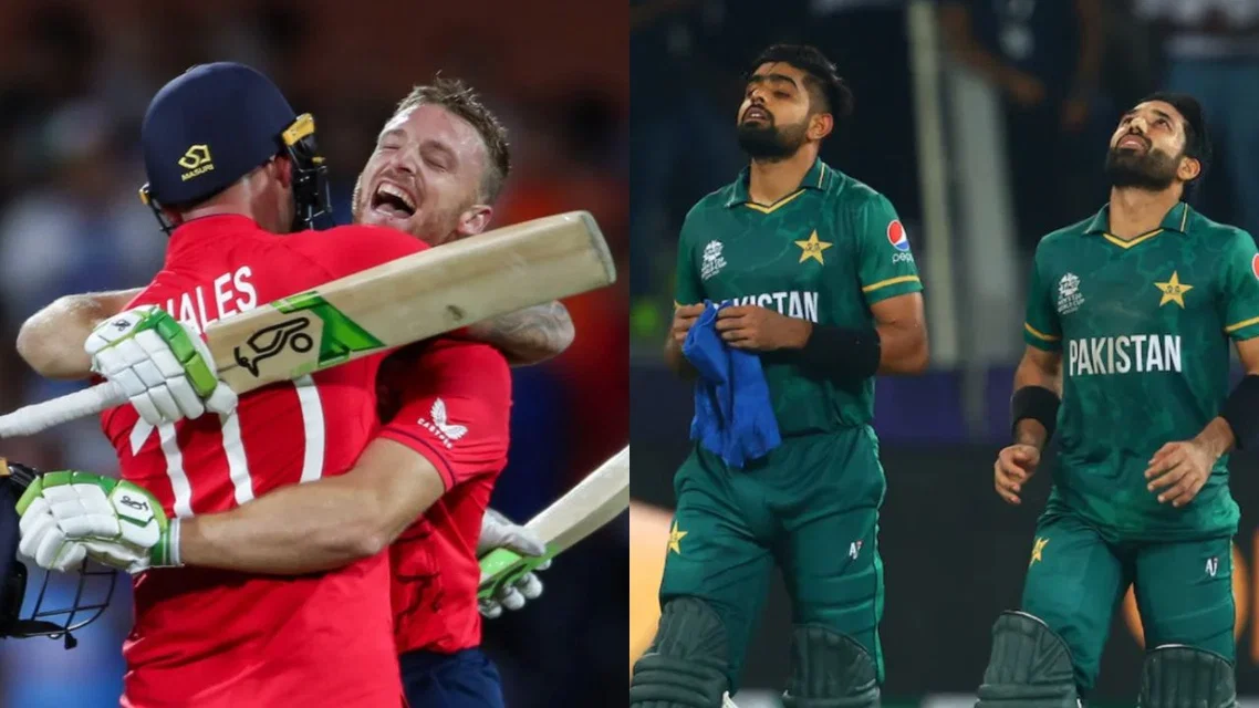 Alex Hales, Jos Buttler (L) and Babar Azam, Mohammad Rizwan (R) (Source: X)