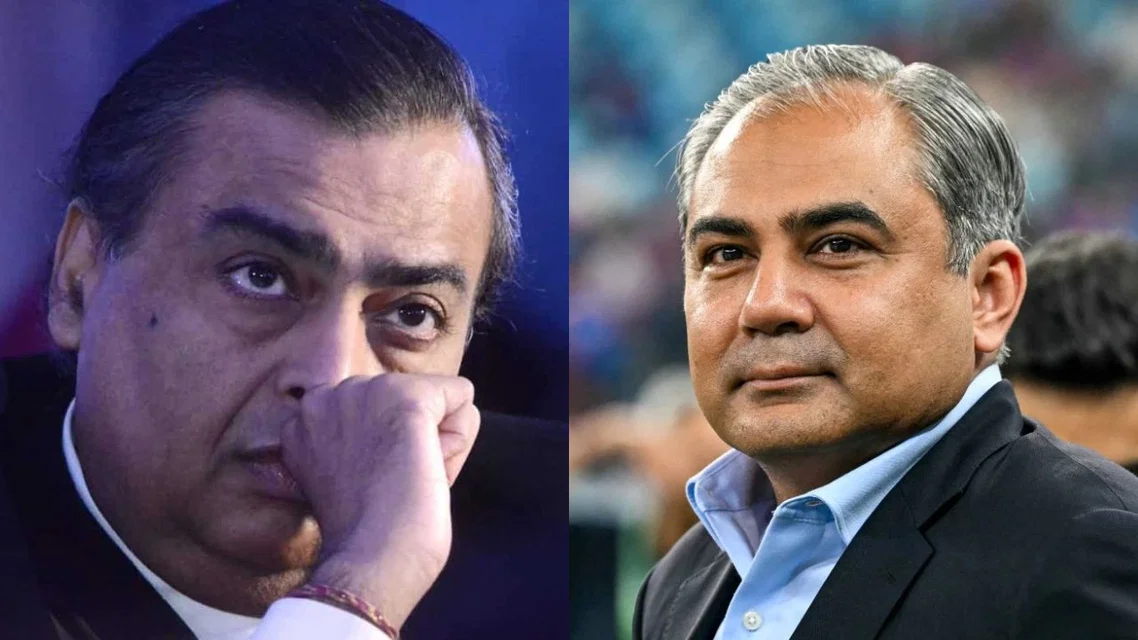 Mukesh Ambani Mohsin Naqvi. Image Credits: X